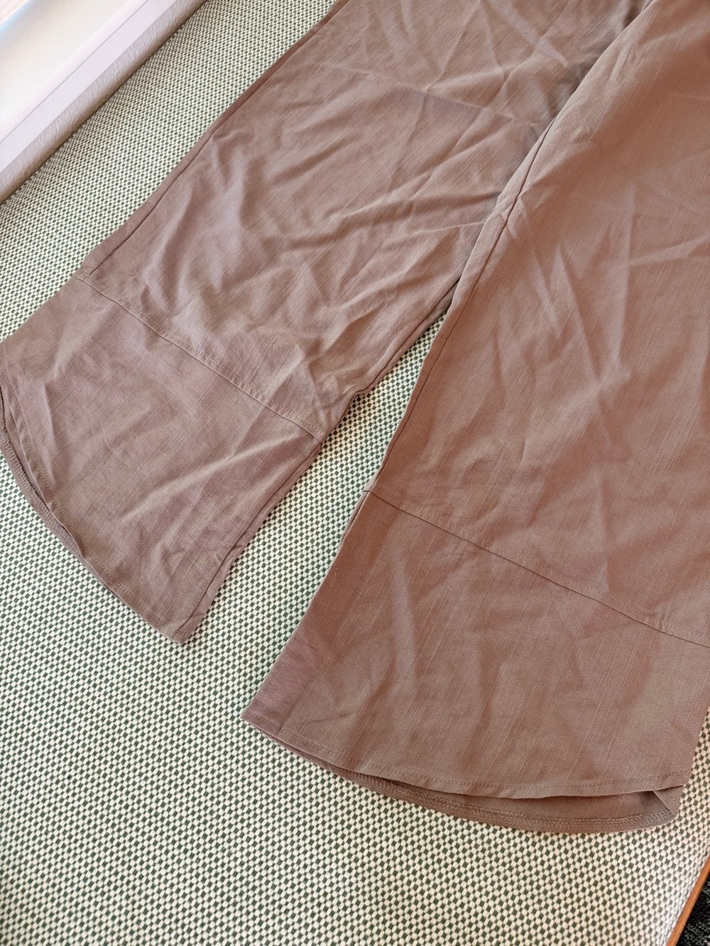 Wide-Leg Drawstring Pants Tulip Hem in Beige #335 - Picture 12 of 16